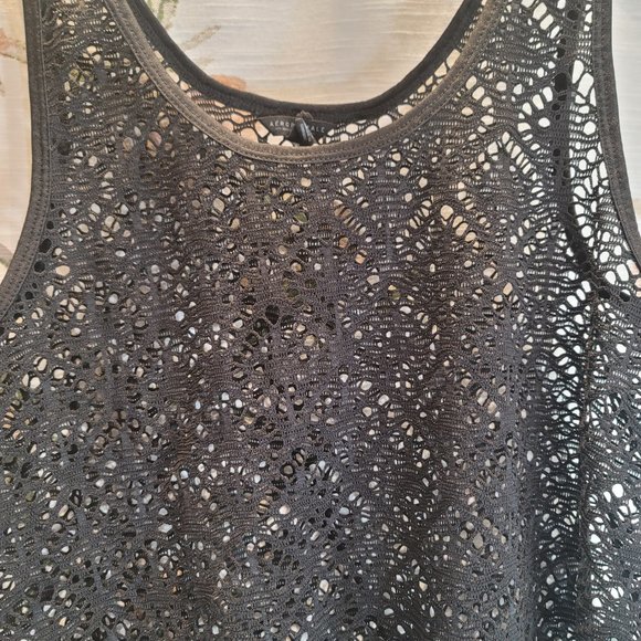 Aeropostale Black Mesh Lace Tank Top Women Small Petite - Picture 3 of 5